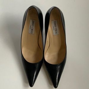Jimmy Choo Black Leather Heels